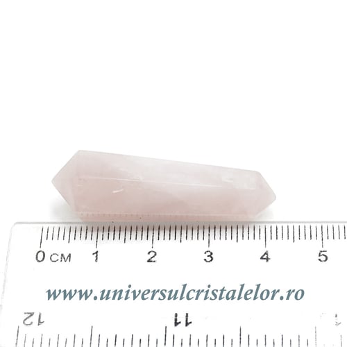 Bagheta Dublu varf cuart roz 4cm