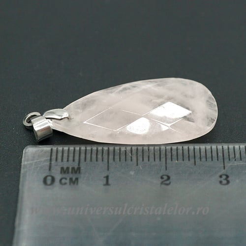 Pandantiv cuart roz lacrima fatetat