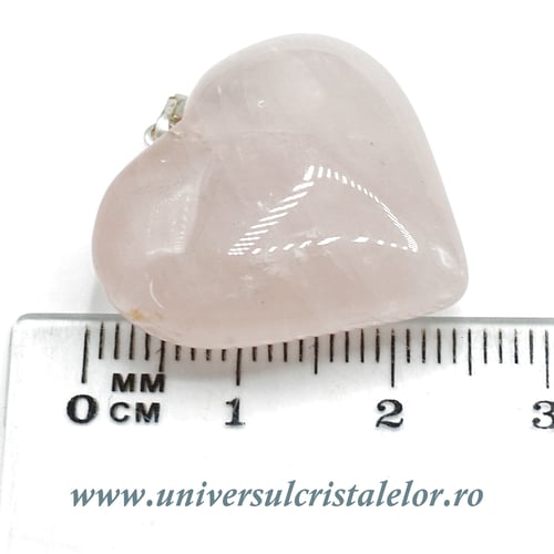 Pandantiv cuart roz inima m1