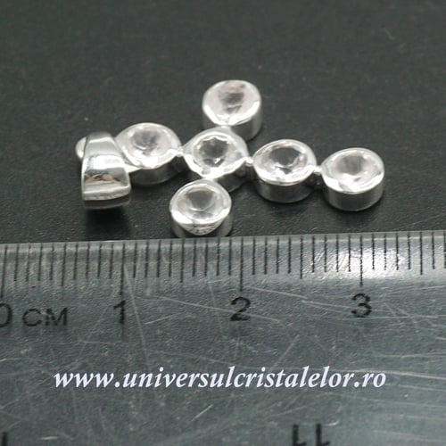 Pandantiv cuart roz cruciulita