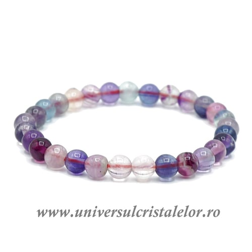 Bratara fluorina multicolora rotund - 6-7 mm