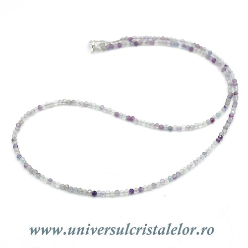 Colier fluorina rotund fatetat - 2,5mm