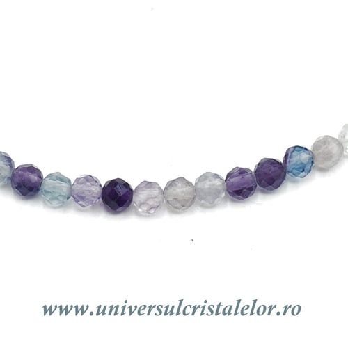 Colier fluorina rotund fatetat - 4,5mm