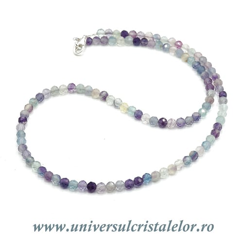 Colier fluorina rotund fatetat - 4,5mm