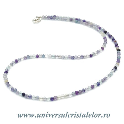 Colier fluorina rotund fatetat - 3 mm