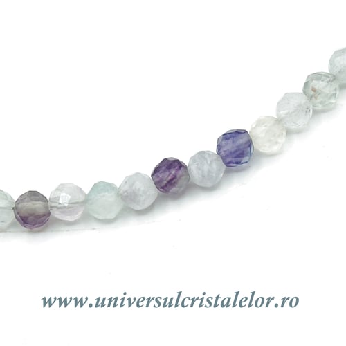 Colier fluorina rotund fatetat - 3.5 mm