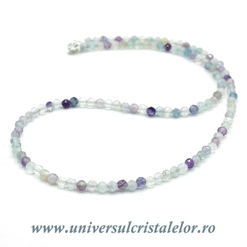 Colier fluorina rotund fatetat - 3.5 mm