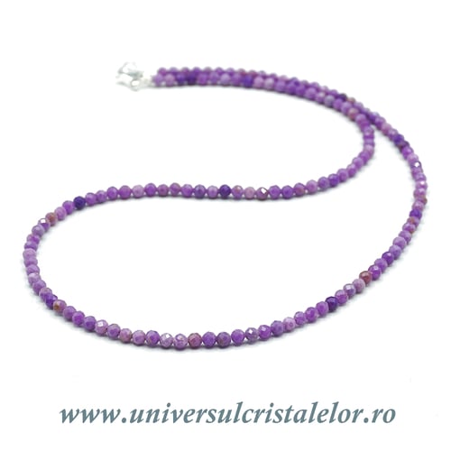 Colier fosfosiderit rotund fatetat - 3 mm