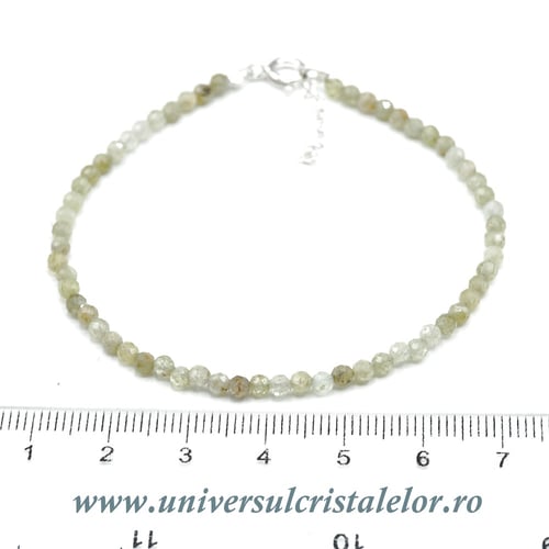 Bratara granat verde rotund fatetat -3 mm