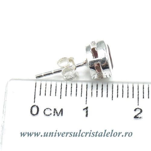 Cercei granat oval fatetat- 7/9 mm 