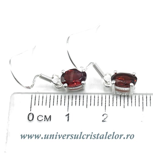 Cercei granat oval fatetat - 5,5/7mm