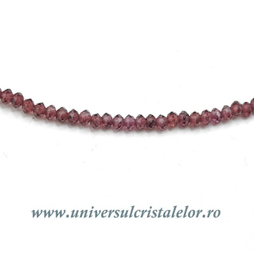 Colier granat rotund fatetat - 2,2mm