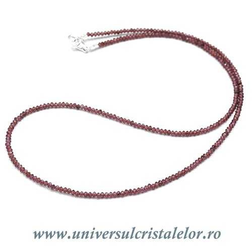 Colier granat rotund fatetat - 2,2mm