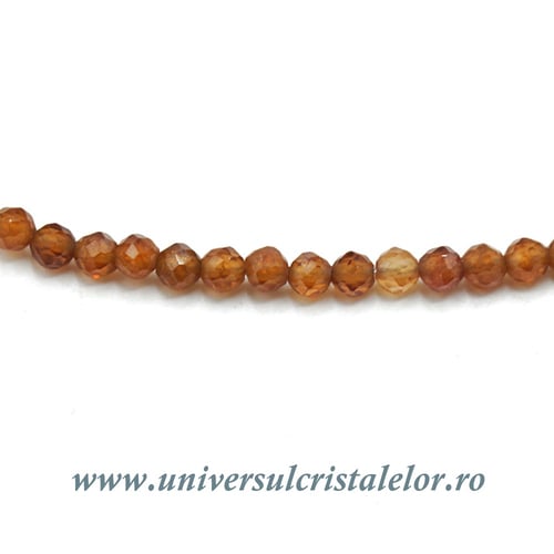 Colier granat hessonit rotund fatetat - 3 mm