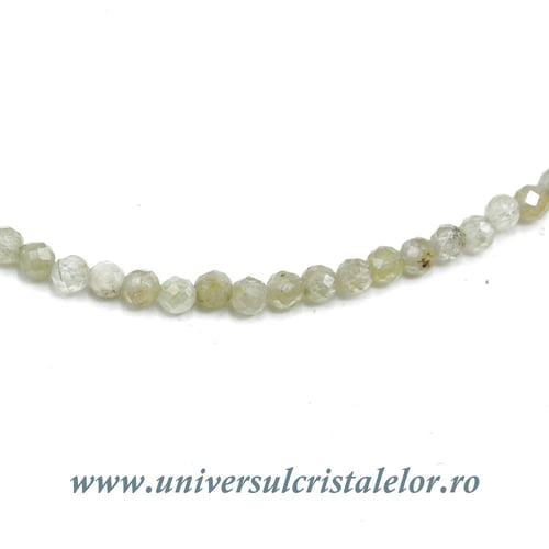 Colier granat verde rotund fatetat - 3 mm