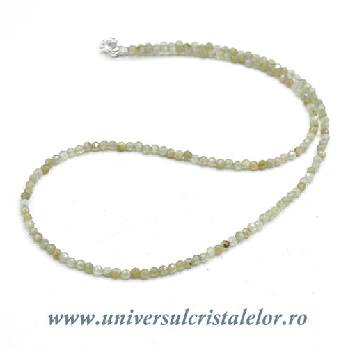 Colier granat verde rotund fatetat - 3 mm