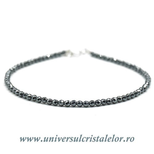 Bratara hematit fatetat rotund - 2,3 mm