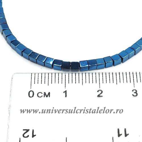 Bratara hematit albastru cub 2.5 mm