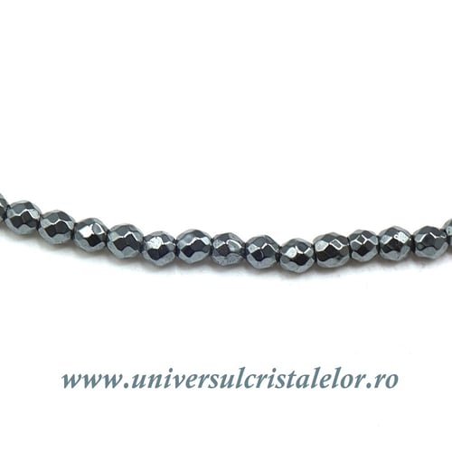 Colier hematit fatetat rotund - 2,3 mm