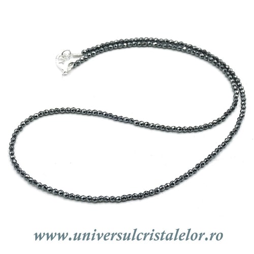 Colier hematit fatetat rotund - 2,3 mm