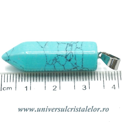 Pandantiv howlit albastru varf slefuit