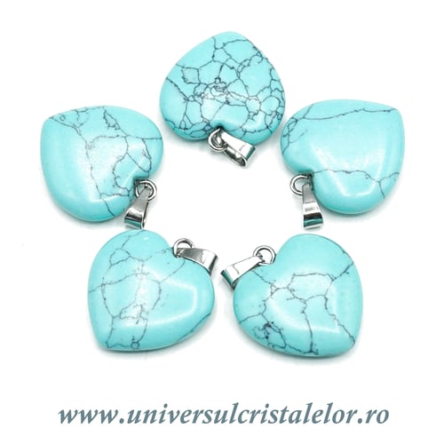 Pandantiv howlit albastru inima