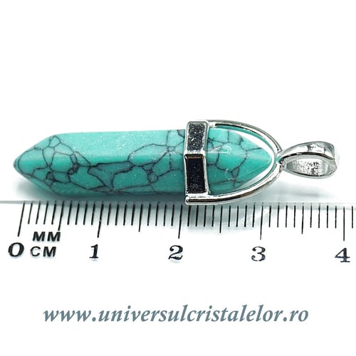 Pandantiv howlit albastru dublu varf