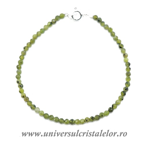 Bratara jad ( nefrit ) rotund fatetat - 3mm