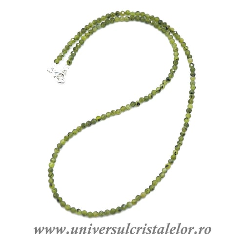 Colier jad ( nefrit ) rotund fatetat - 3mm