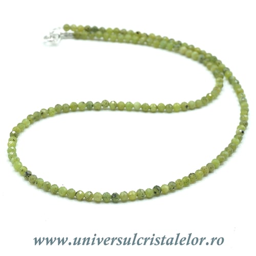 Colier jad ( nefrit ) rotund fatetat - 3,6mm