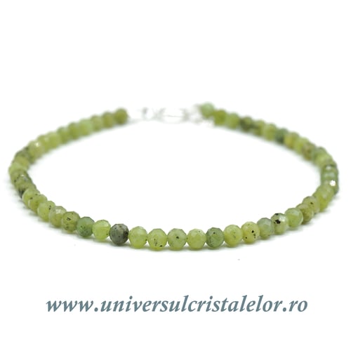 Bratara jad ( nefrit ) rotund fatetat - 3,6mm