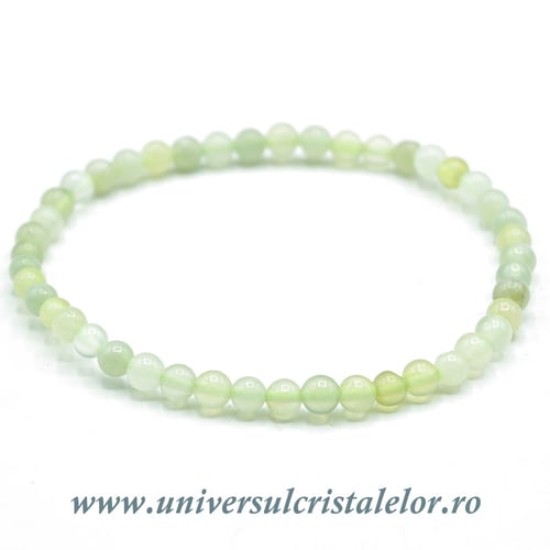 Bratara jadeit (new jade) rotund - 4 mm