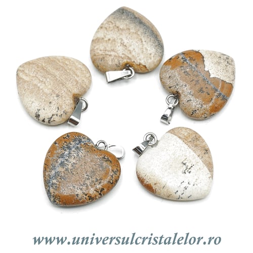 Pandantiv jasp peisaj inima