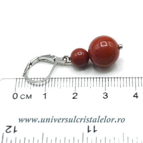 Cercei jasp rosu rotund-10mm m03