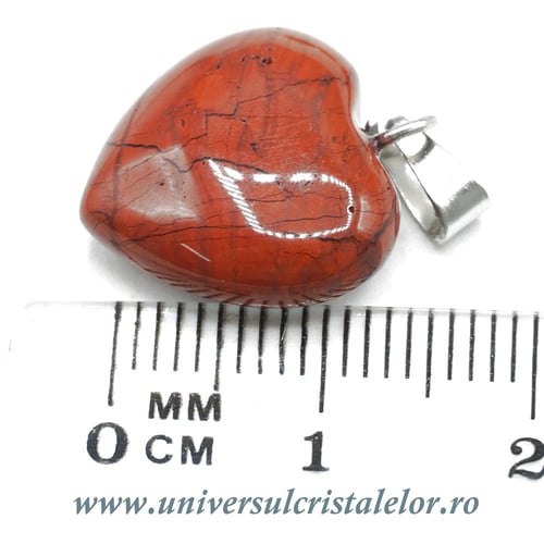 Pandantiv jasp rosu inimioara