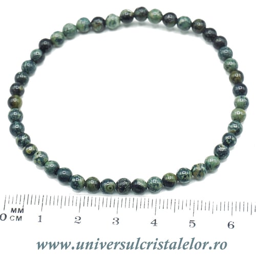 Bratara jasp kambaba rotund - 4 mm