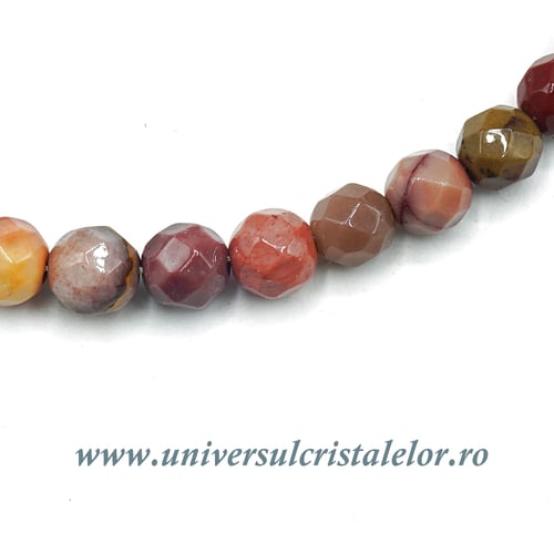 Bratara mookait rotund fatetat - 4 mm