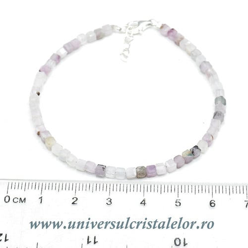 Bratara kunzit cub fatetat - 3,2 mm