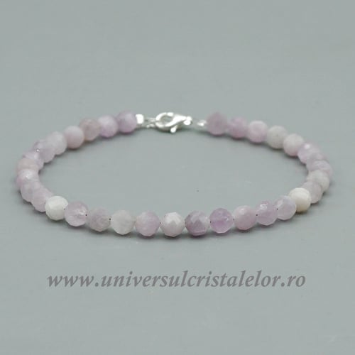 Bratara kunzit rotund fatetat 5,5 mm