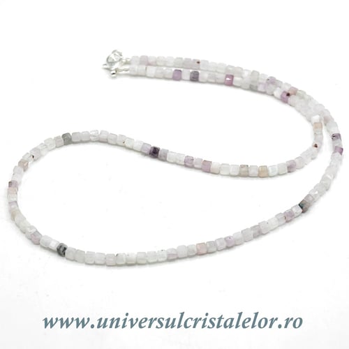 Colier kunzit cub fatetat -3,2 mm