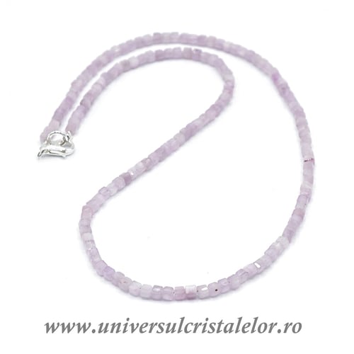 Colier kunzit cub fatetat - 3,7 mm