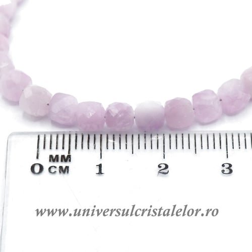 Colier kunzit cub fatetat - 5 mm