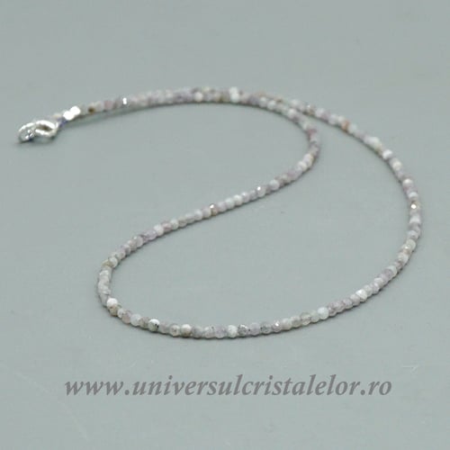 Colier kunzit rotund fatetat -2,7 mm