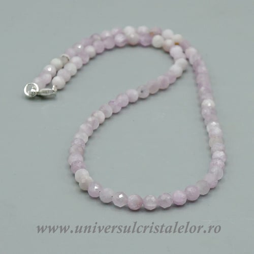 Colier kunzit rotund fatetat m1-5,5 mm