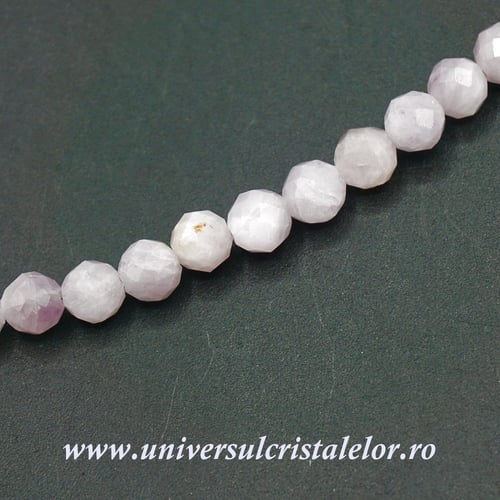 Colier kunzit rotund fatetat - 5 mm