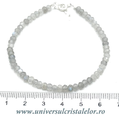 Bratara labradorit rotund fatetat 4 mm