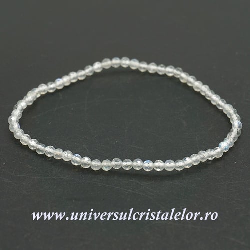 Bratara labradorit rotund fatetat pe elastic - 3 mm