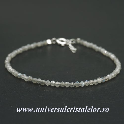 Bratara labradorit rotund fatetat - 2.5 mm