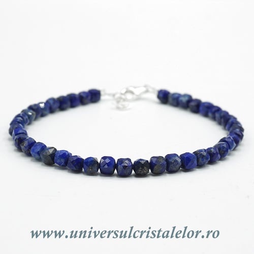 Bratara lapis lazuli cub fatetat - 4,3mm