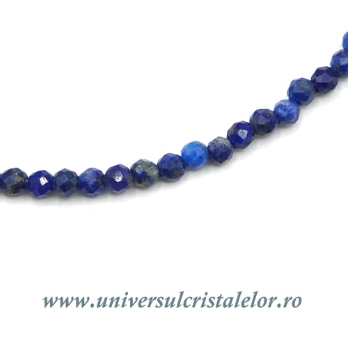 Bratara lapis lazuli rotund fatetat - 2,5mm